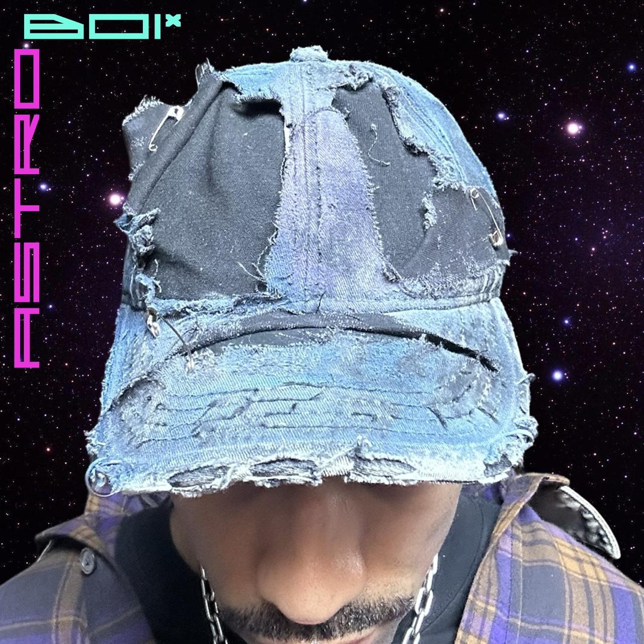 Black Rainbow Grunge Pierced Hat