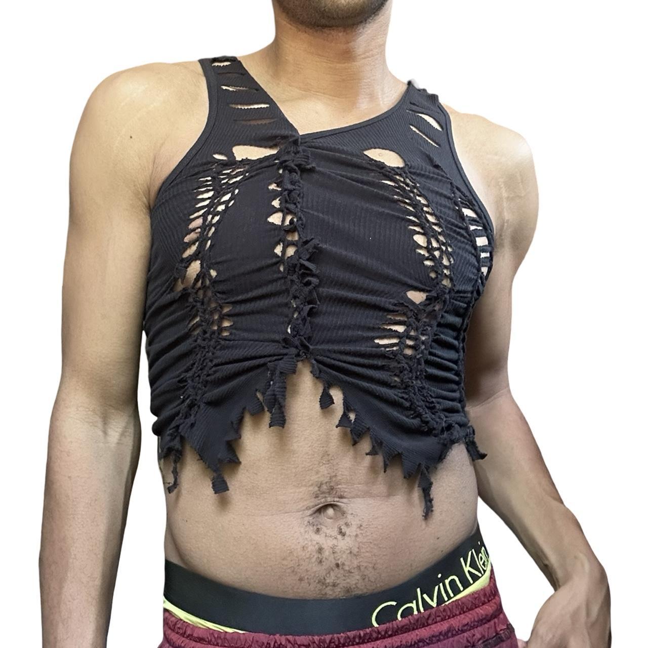 ASTROBOI* 'Andromeda' Black Twist Braided Tank Top – front