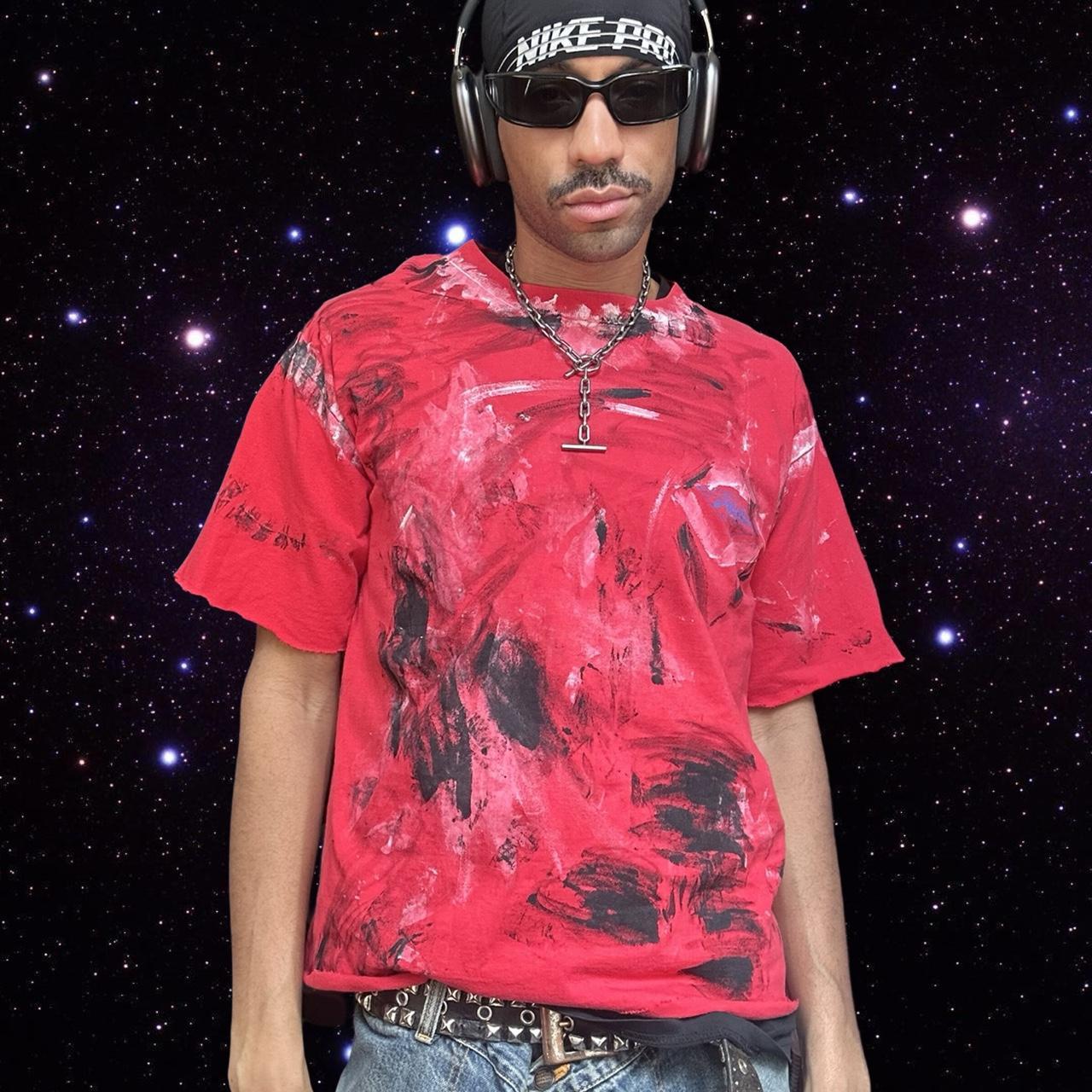 ASTROBOI* Hobie Red Painterly Graphic T-Shirt - front