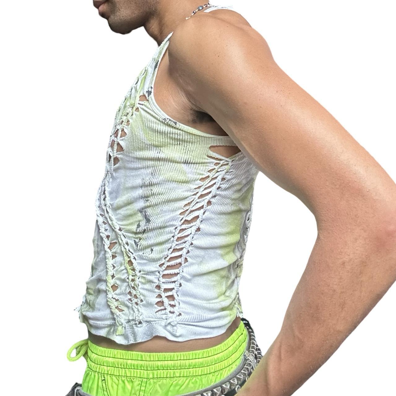 ASTROBOI* x Calvin Klein 'Brat' Braided White Twist Tank Top - left
