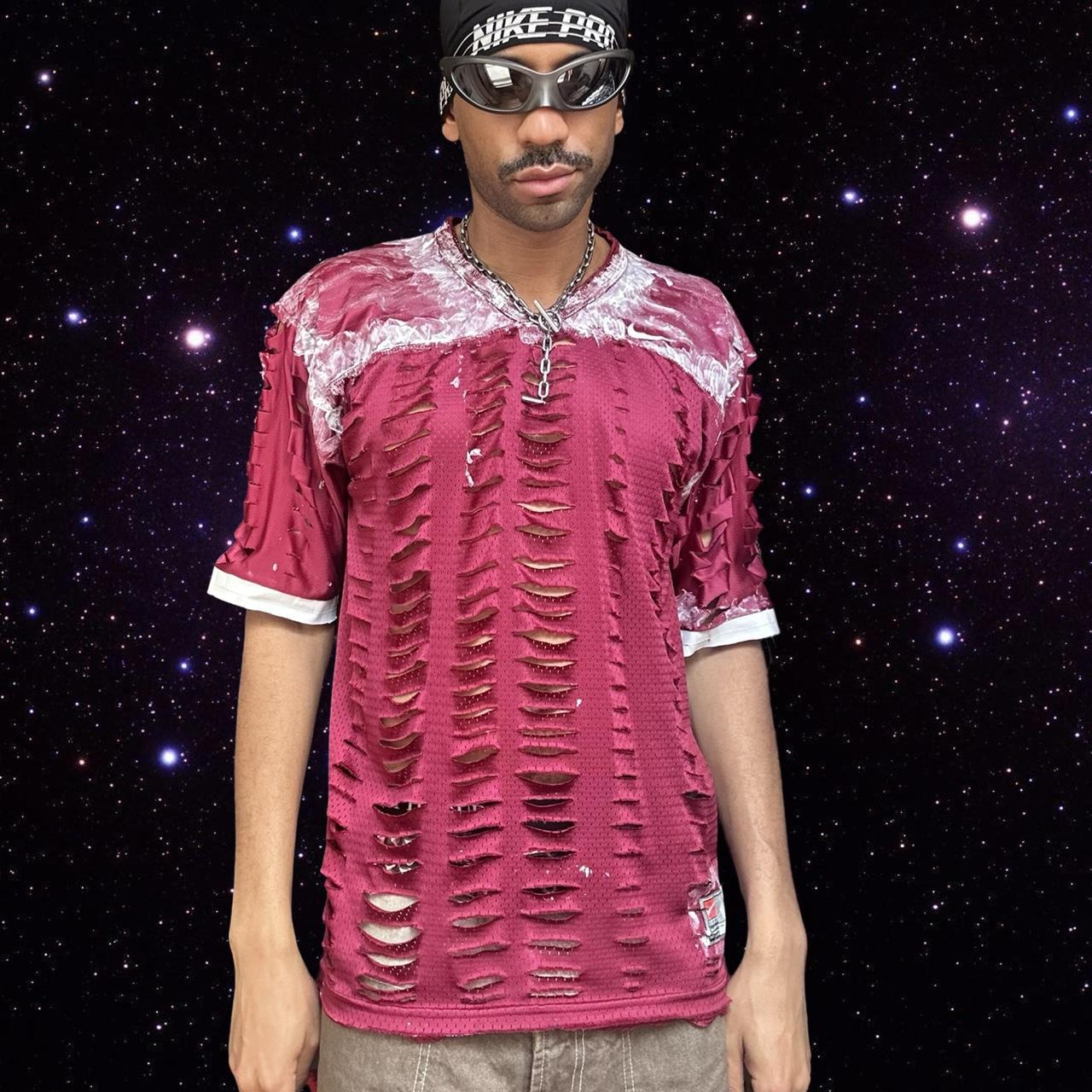ASTROBOI* X Nike Maroon Mesh Painterly Jersey - overview 2