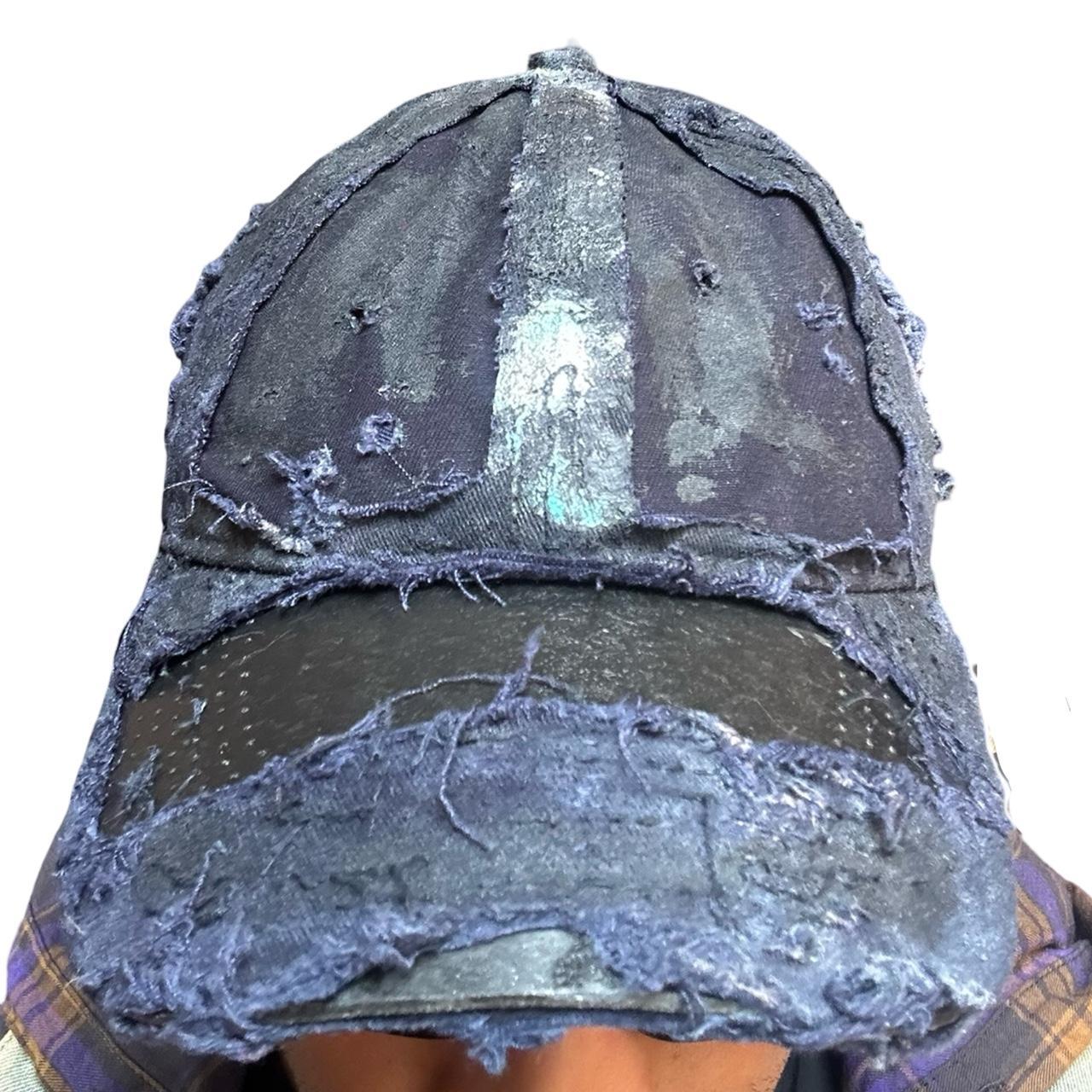 ASTROBOI* 'Theo' Blue Deconstructed Distressed Hat, front close