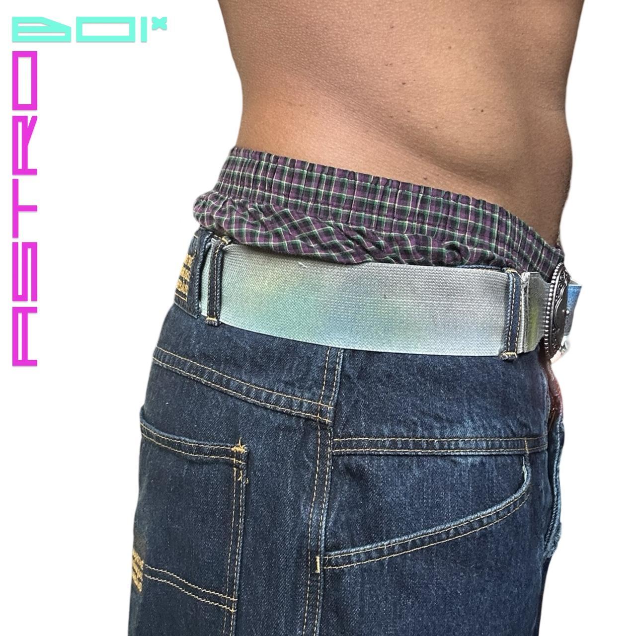 ASTROBOI* Custom White Stretch Airbrushed Western Belt - 28-24"