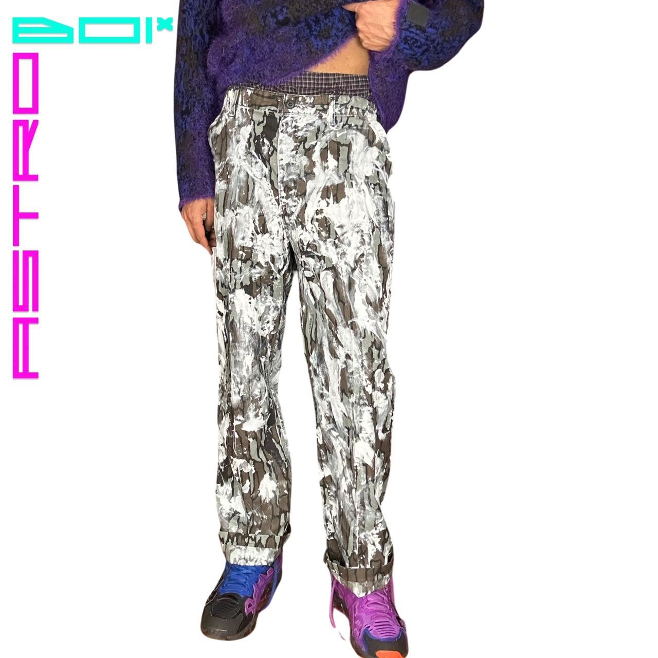 ASTROBOI* PAINTERLY BARK CAMOUFLAGE PANTS_ 34"