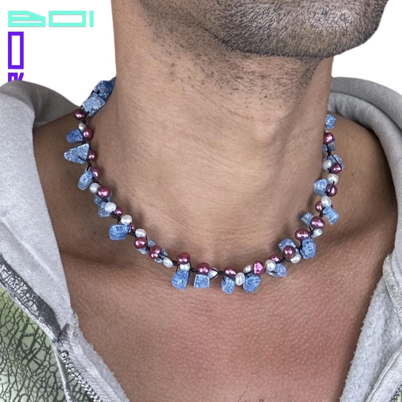 STAGGERED ICE CRYSTAL BEADED NECKLACE