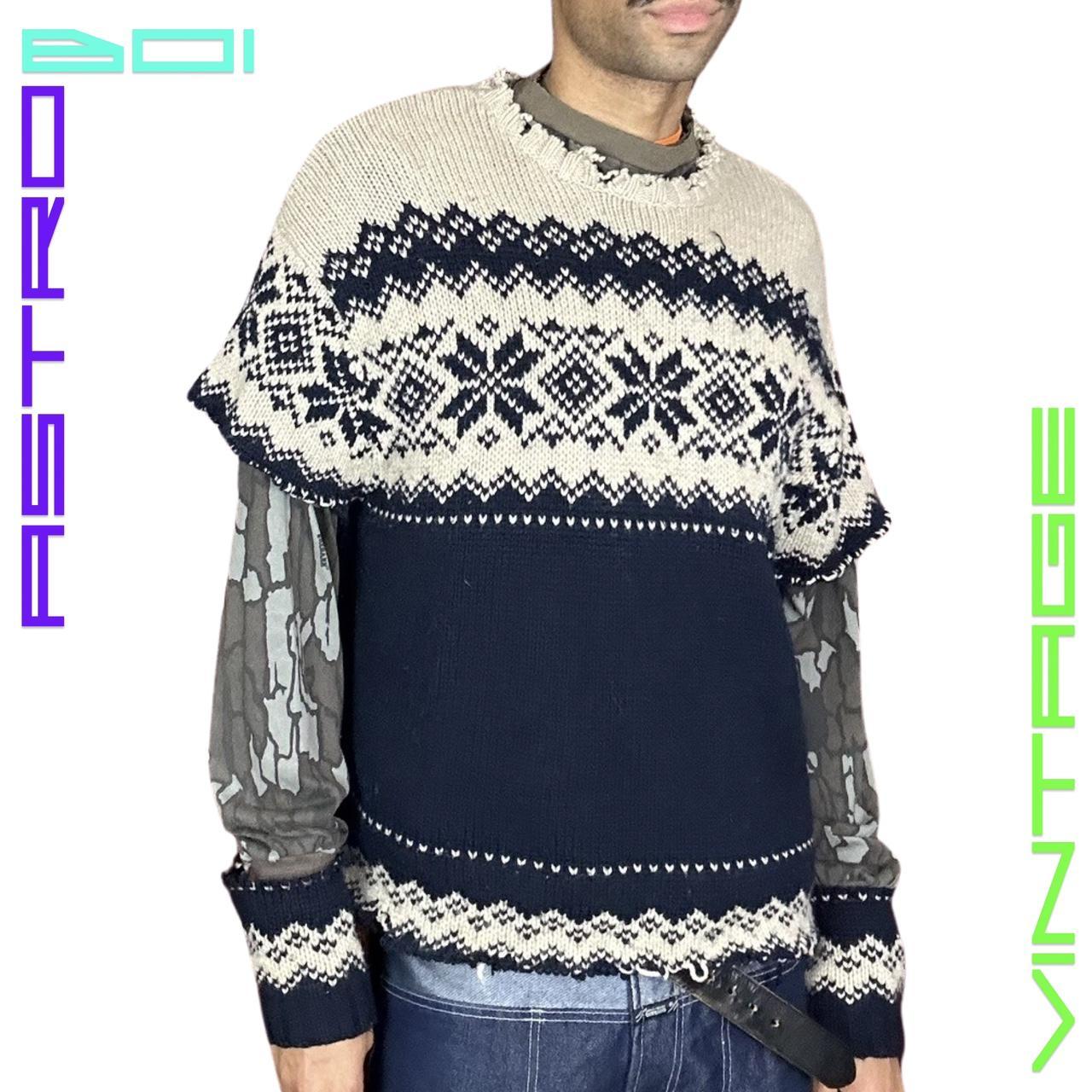 ASTROBOI* DECONSTRUCTED FAIR ISLES GRUNGE SWEATER_ XL