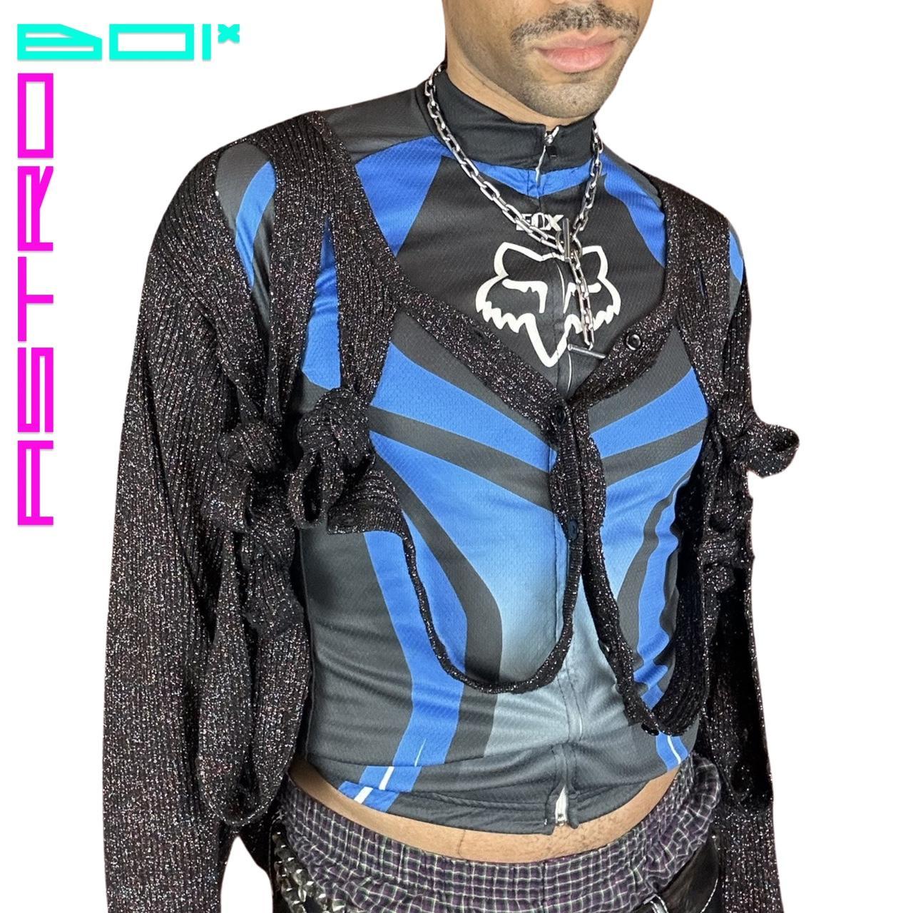 ASTROBOI* MODULAR RAINBOW LUREX CARDIGAN _ BLACK