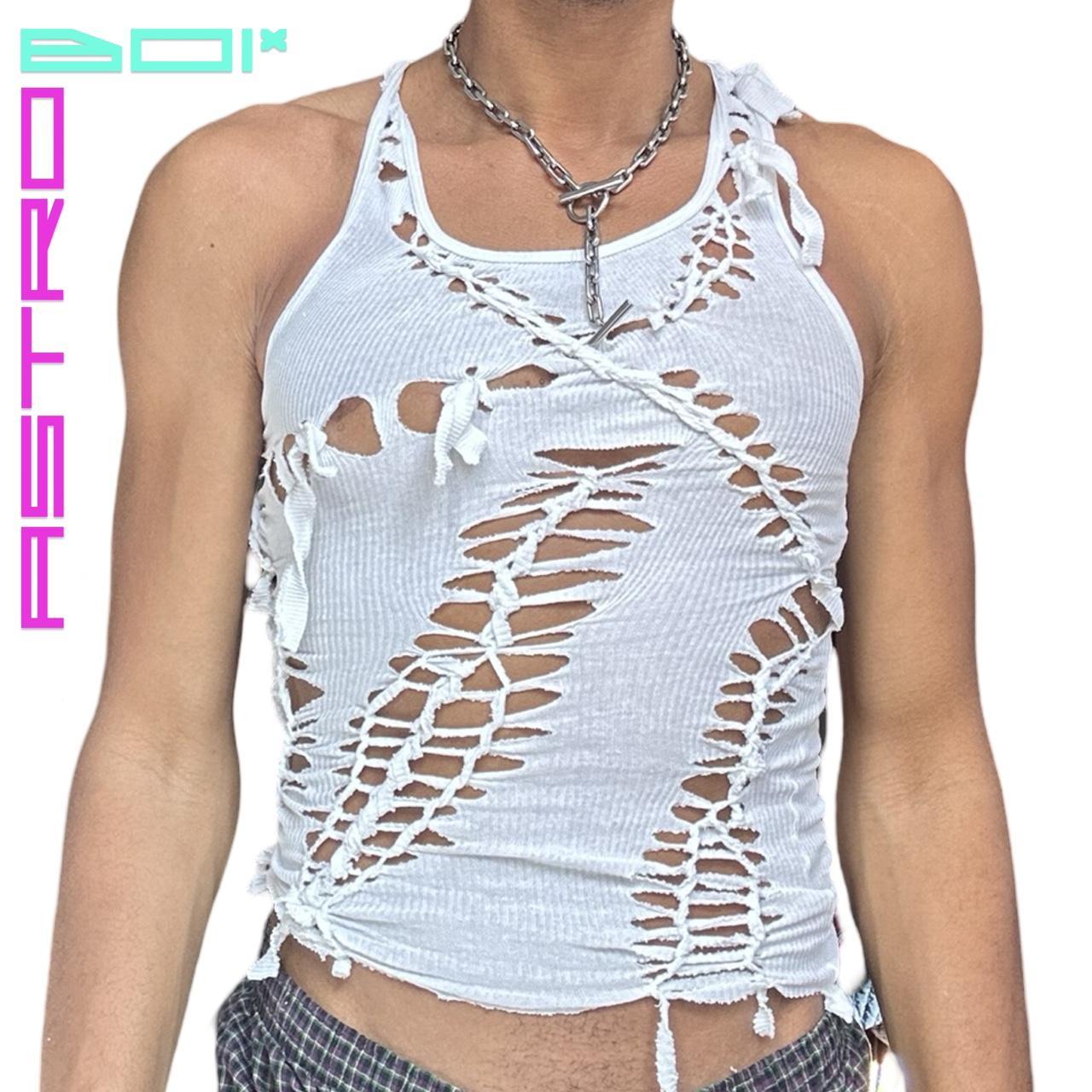 White Braided Sleeveless Tank Top