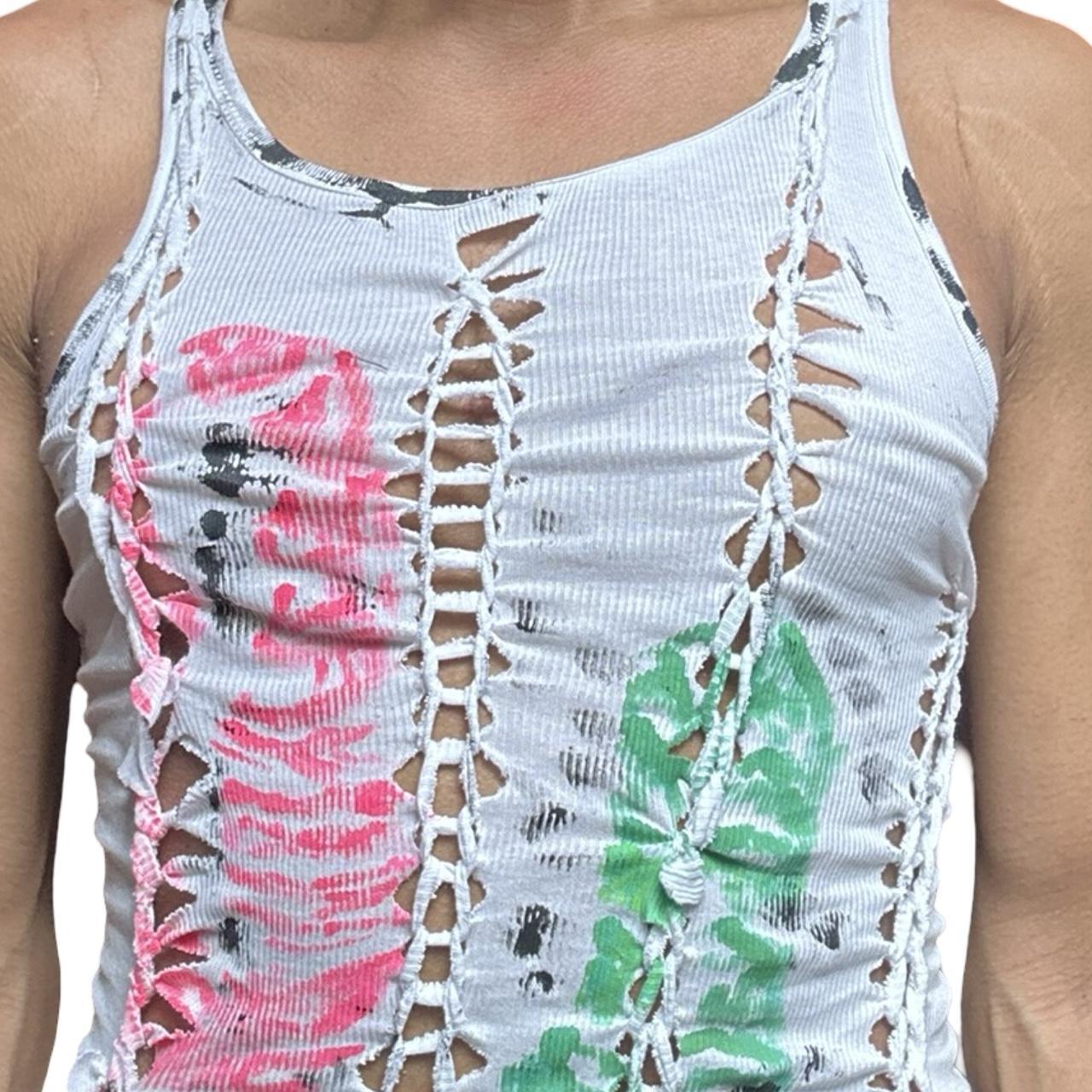 ASTROBOI* x Calvin Klein White Braided Twist Tank Top - front detail