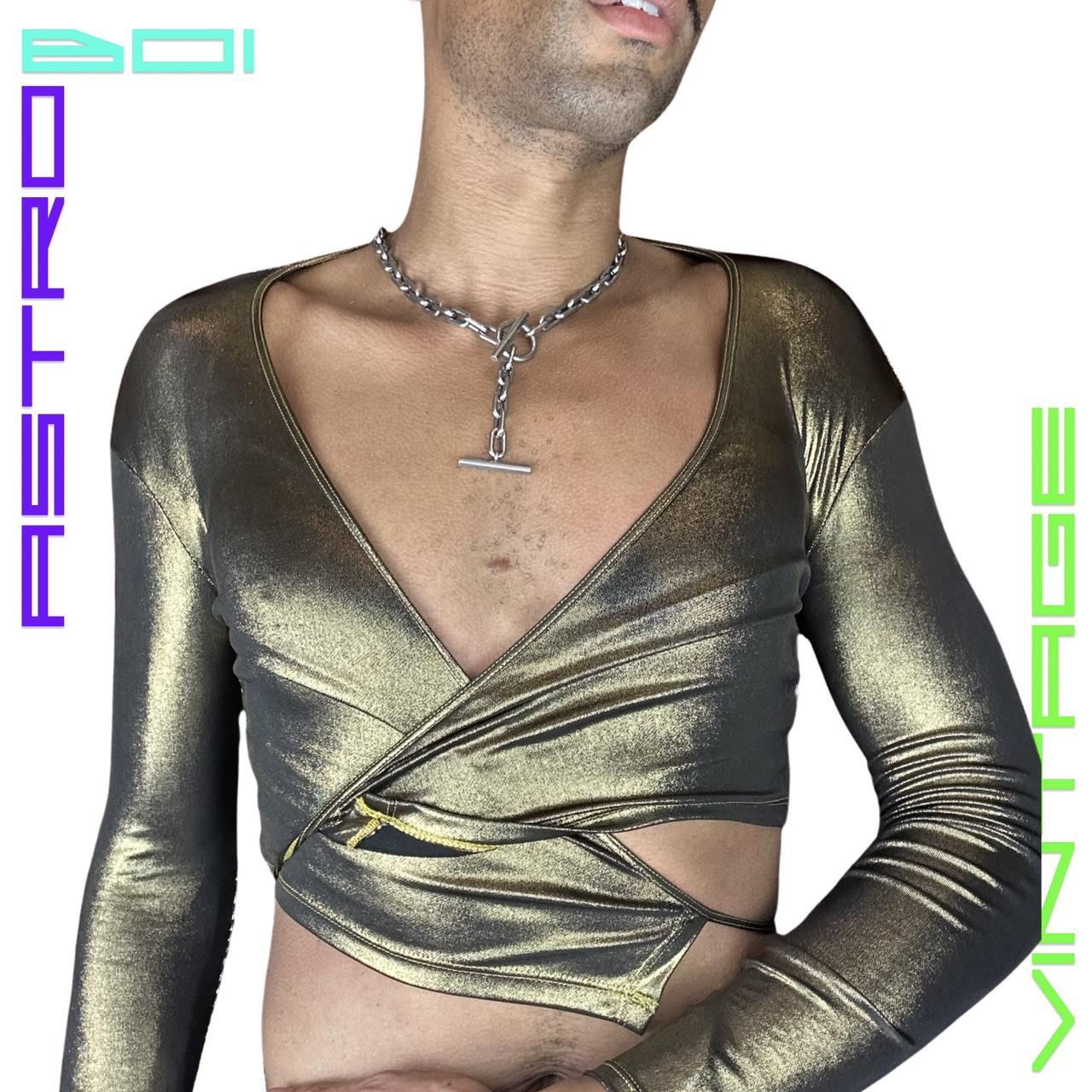 AMERICAN APPAREL GOLD TINY DANCER WRAP TOP