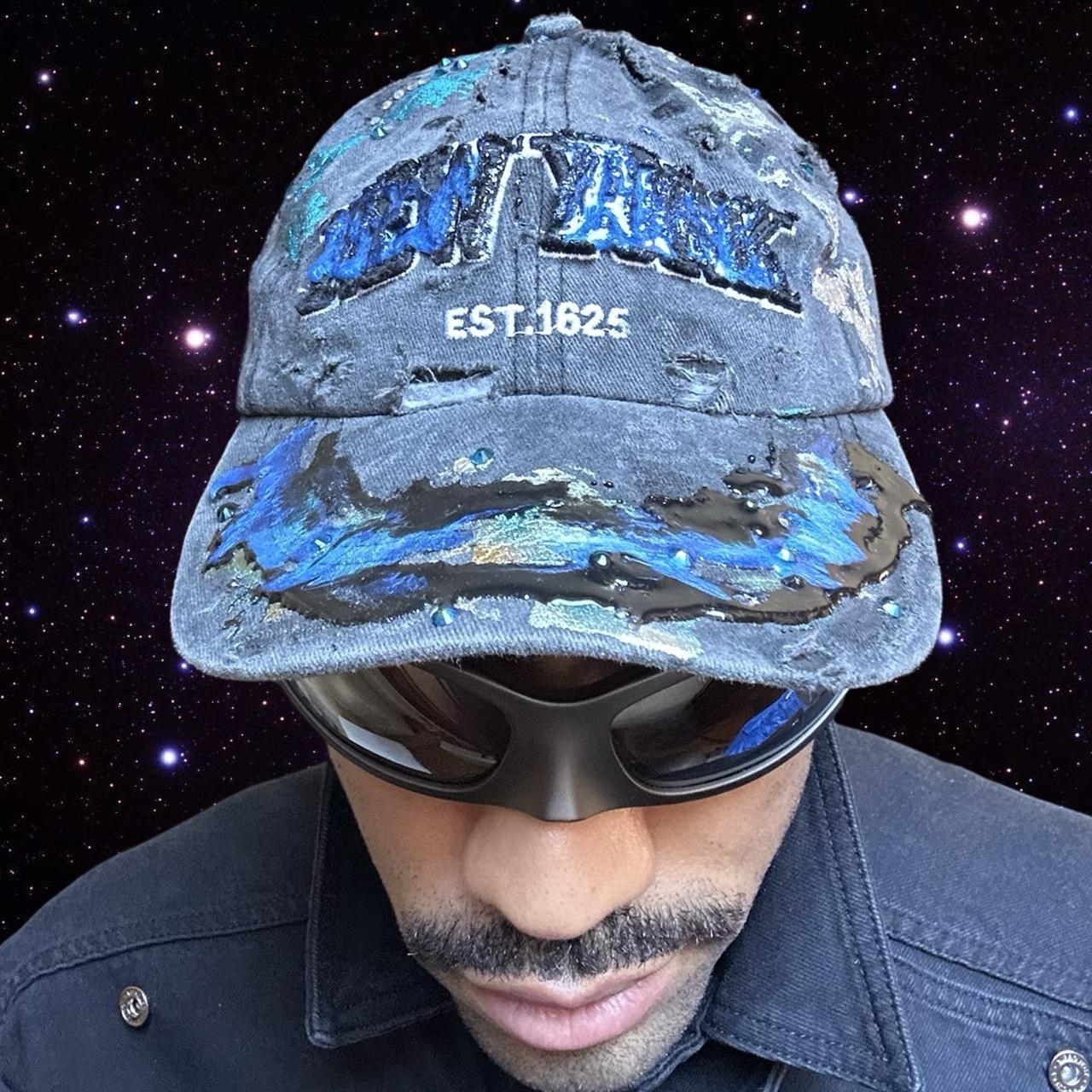 ASTROBOI* 'Plavala' Black Iridescent Painted Rhinestone Resin Hat