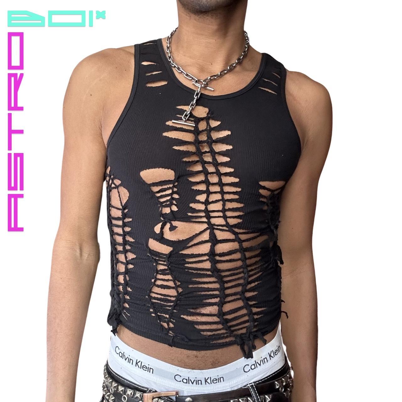 ASTROBOI* 'ALL OUT' BLACK BRAIDED TANK TOP