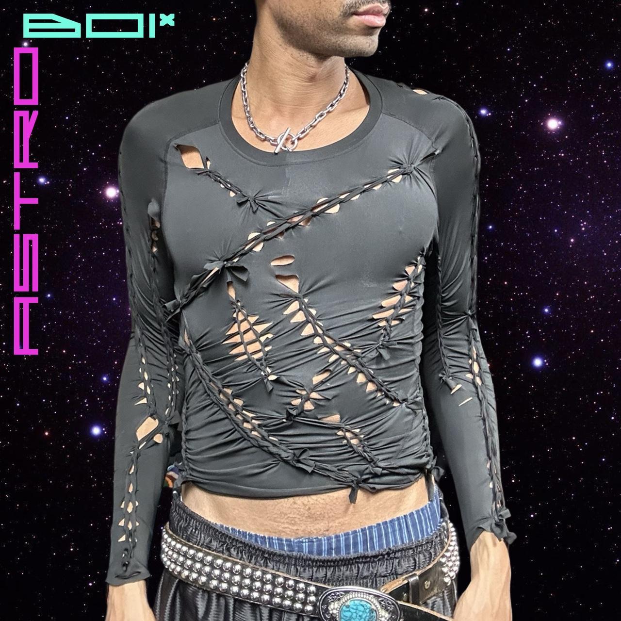 Black braided Spandex Compression Top - Large