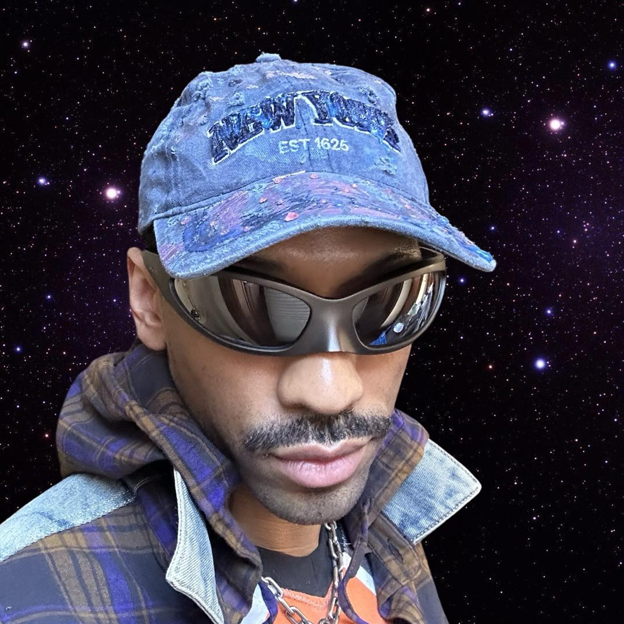 ASTROBOI* 'Twilight Haze' New York Blue Distressed Rhinestone Hat