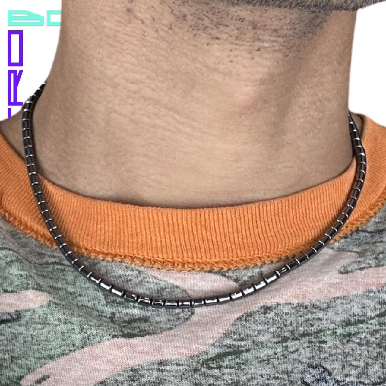 CHARCOAL GUN METAL BEADED NECKLACE