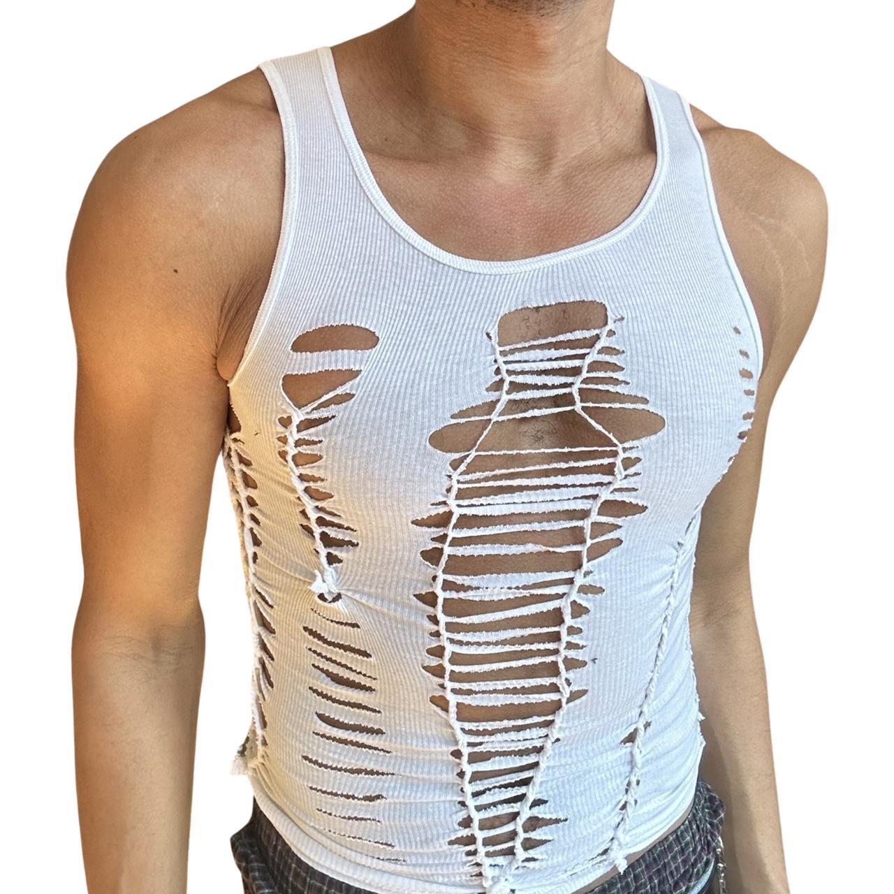 ASTROBOI* 'TROY' WHITE BRAIDED TANK TOP