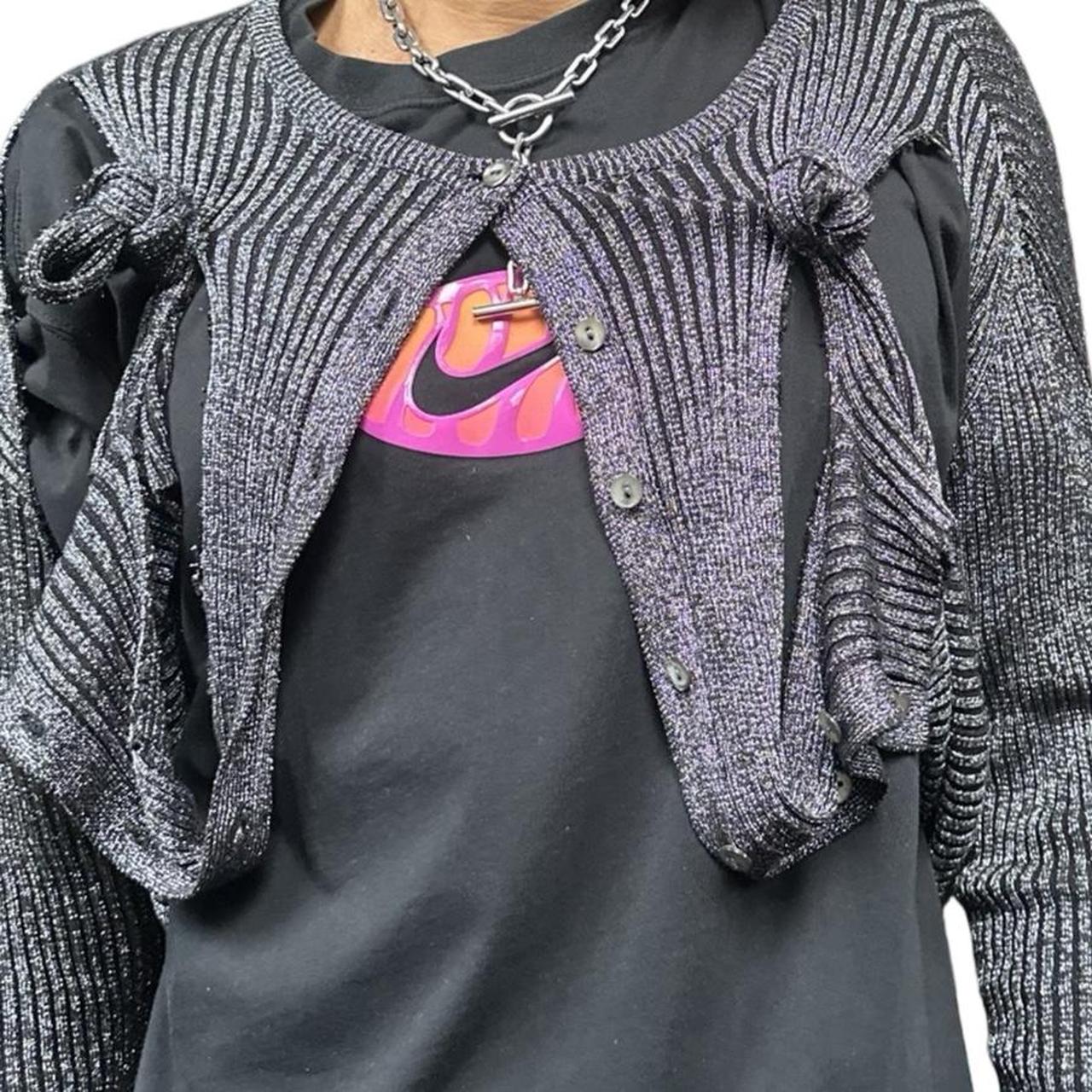 ASTROBOI* Silver Knotted Modular Cardigan - Medium