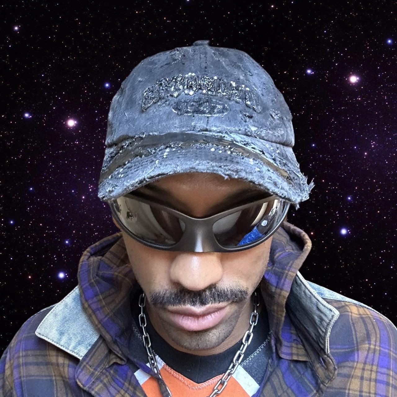 ASTROBOI* 'Tar Diamonds' Brooklyn Distressed Black Resin Rhinestone Hat
