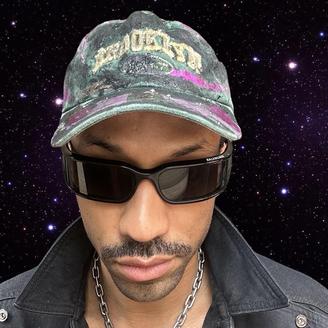 ASTROBOI* 'Paint Slab' Green/Black Distressed Resin Dad Hat - overview