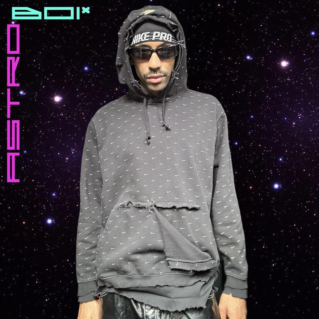 ASTROBOI* x Nike Custom 'Golden Swoosh' Deconstructed Punk Hoodie - XXL