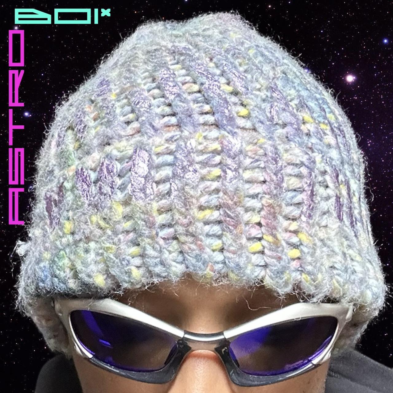 ASTROBOI* PASTEL LAVENDER METALLIC PAINTED BEANIE