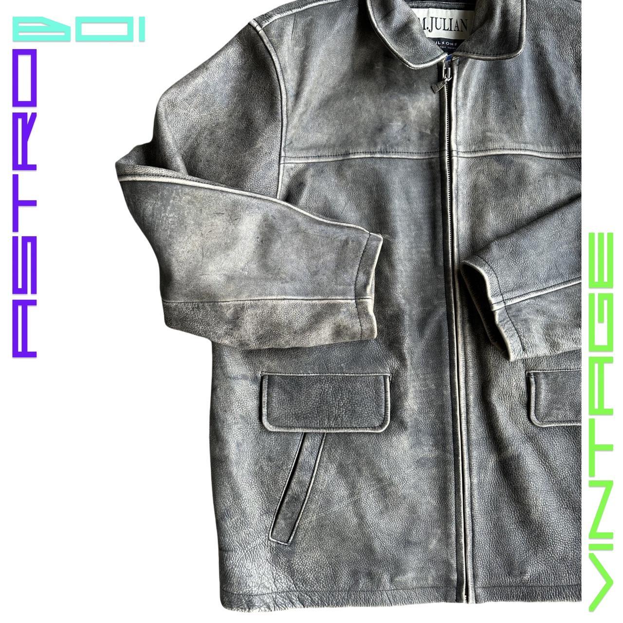 M.JULIAN BY WILSONS LEATHER ANTIQUE GRAY LEATHER JACKET _ XL