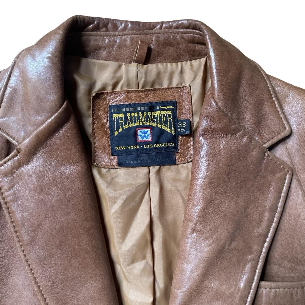 Vintage Trailmaster Brown/Camel Leather Blazer, label