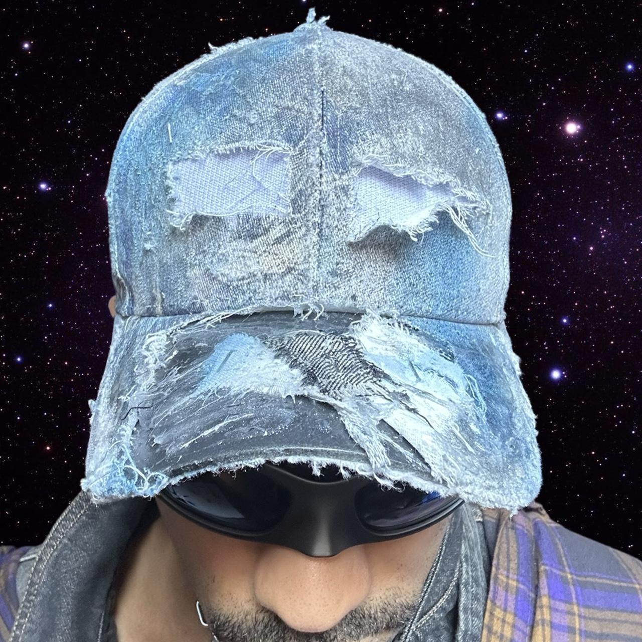 ASTROBOI* 'Margiela' Blue Deconstructed Trompe L'oeil Resin Hat, front