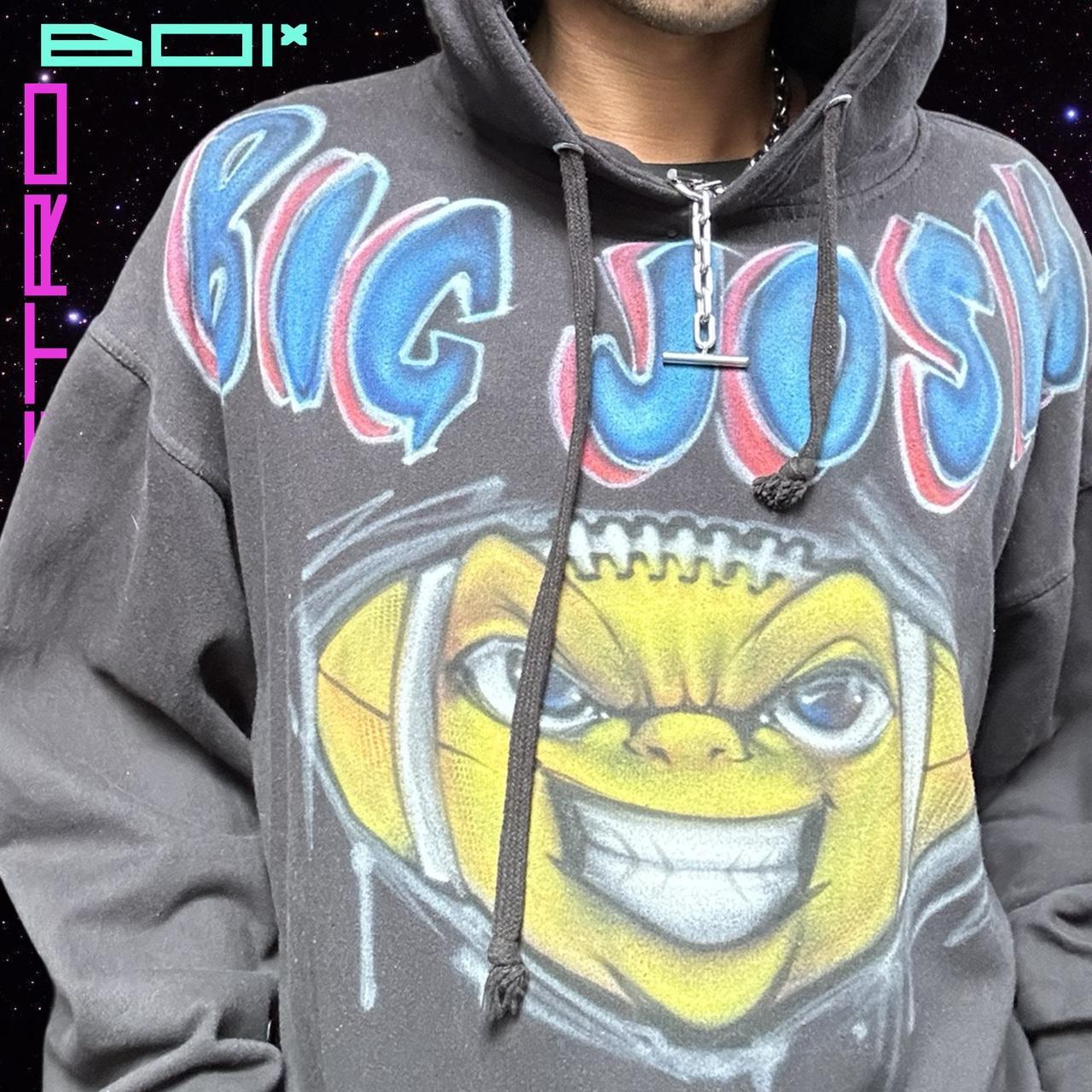 Men's Black Oversized Airbrushed Pullover Hoodie - XXL details