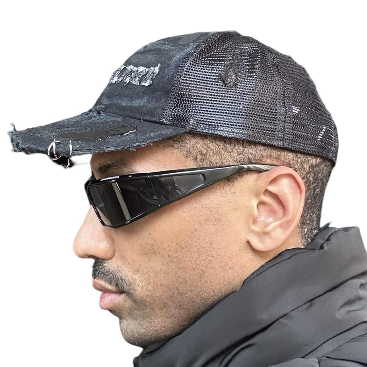 ASTROBOI* x Suzuki Racing Black Distressed Pierced Hat , left