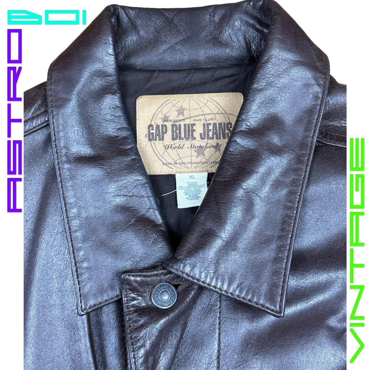 GAP Jeans Classic Brown Leather Jacket - XL