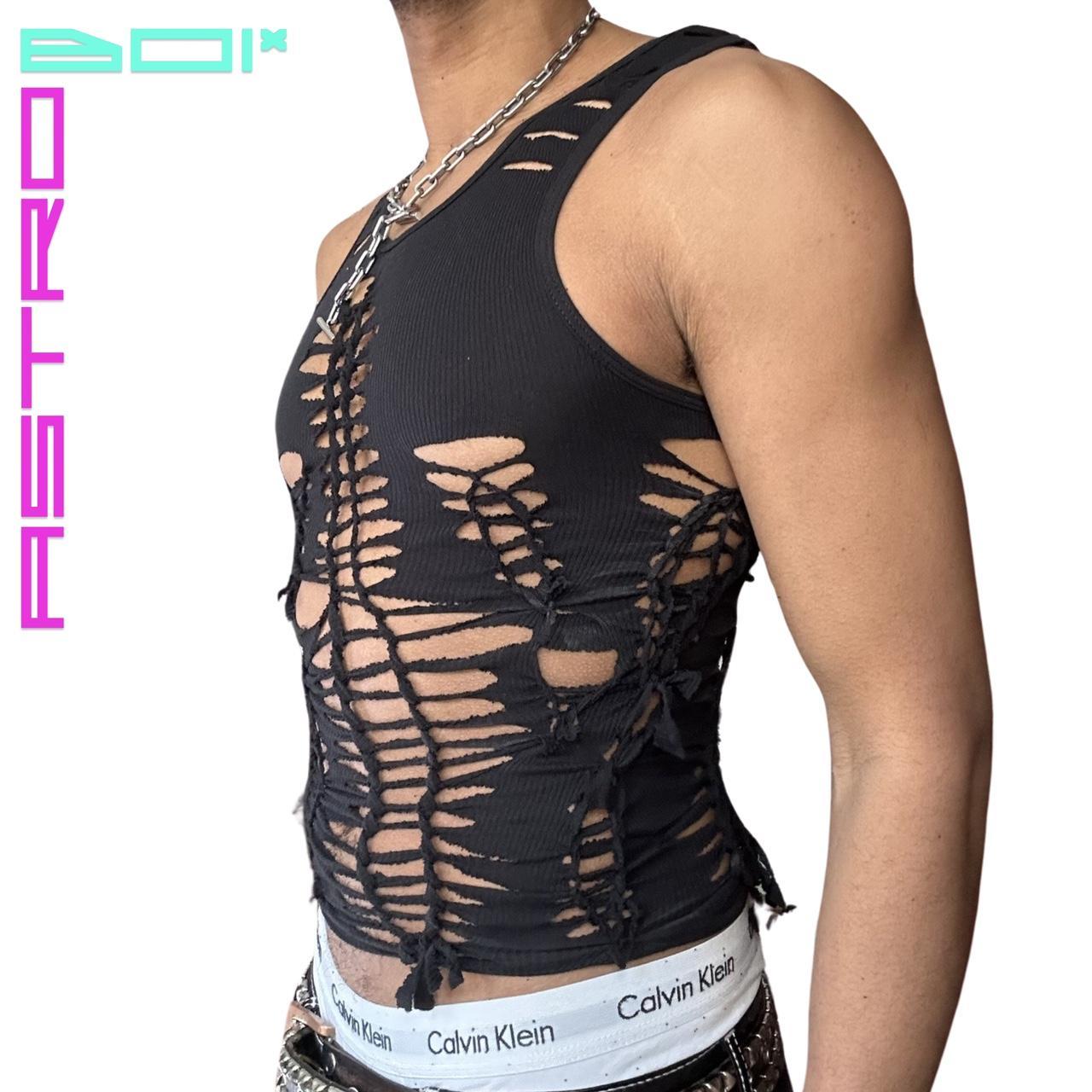 ASTROBOI* 'ALL OUT' BLACK BRAIDED TANK TOP
