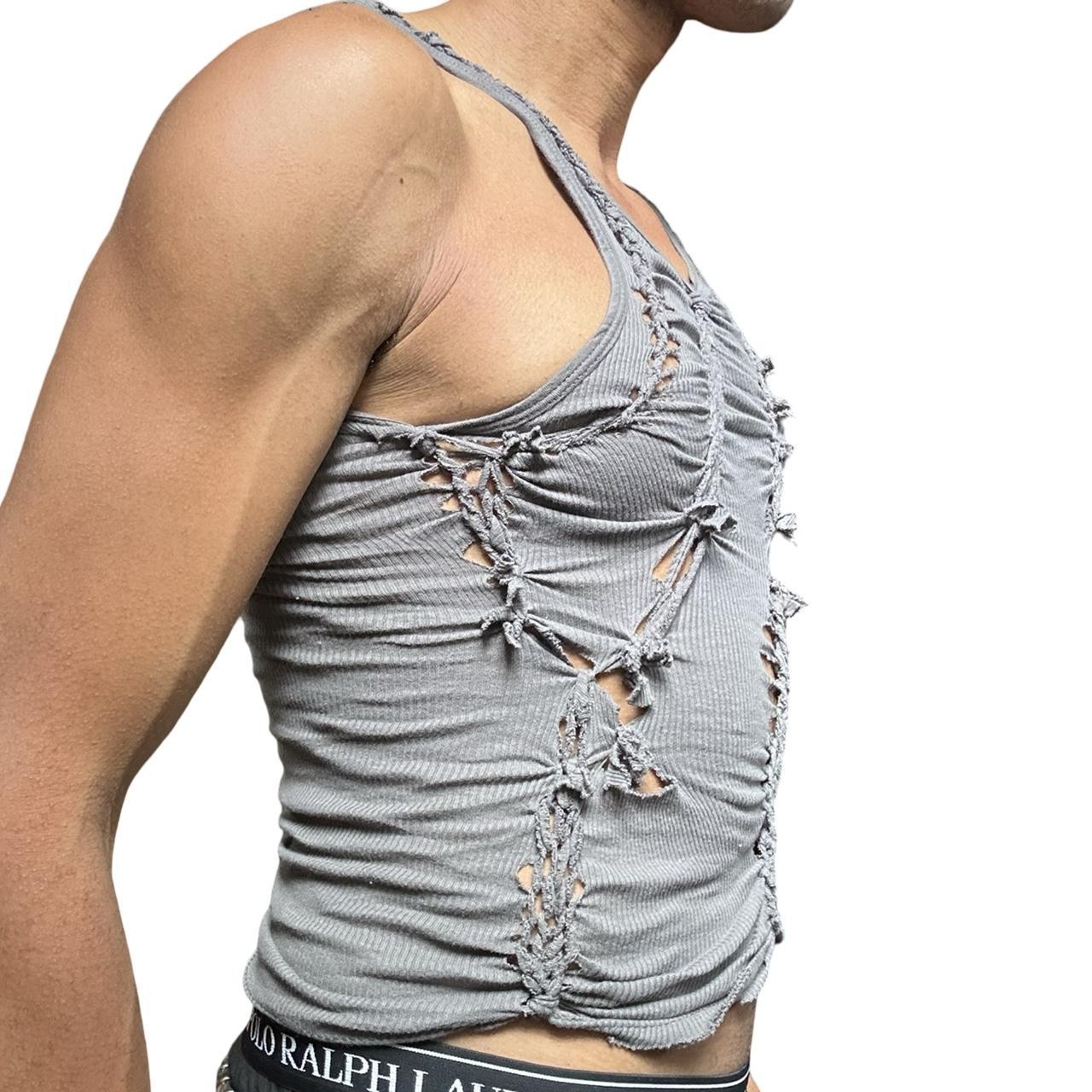 ASTROBOI* x Gildan 'Slate' Gray Twist Braided Tank Top - right