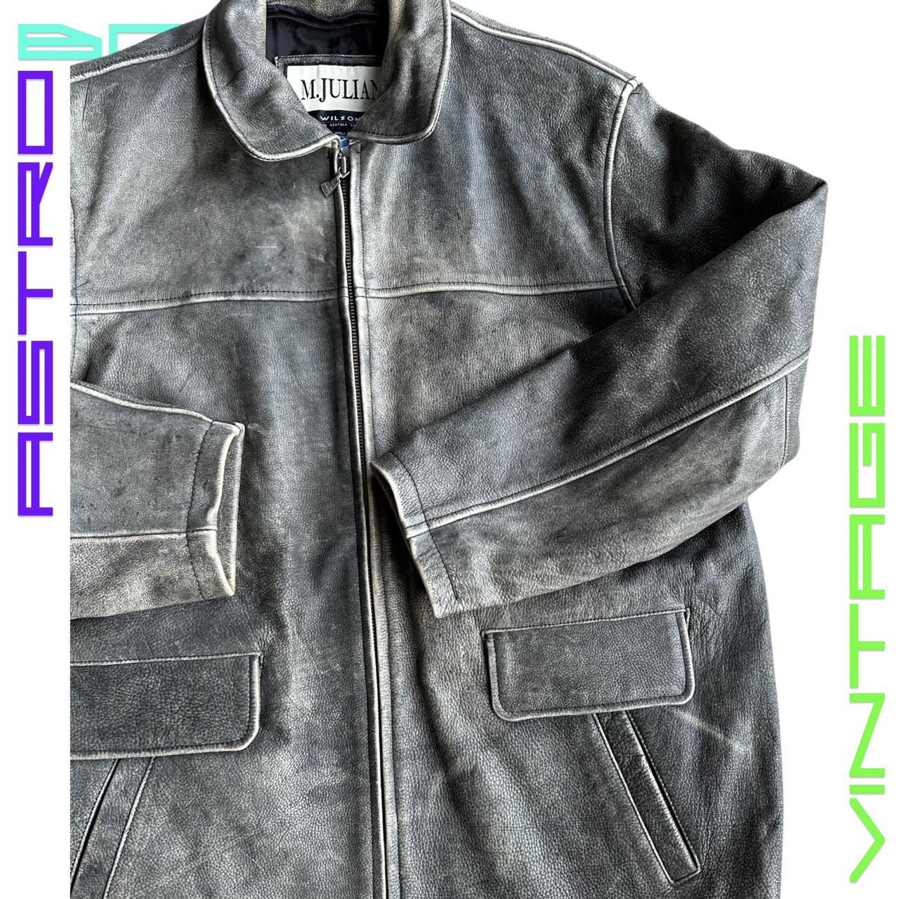 M.JULIAN BY WILSONS LEATHER ANTIQUE GRAY LEATHER JACKET _ XL