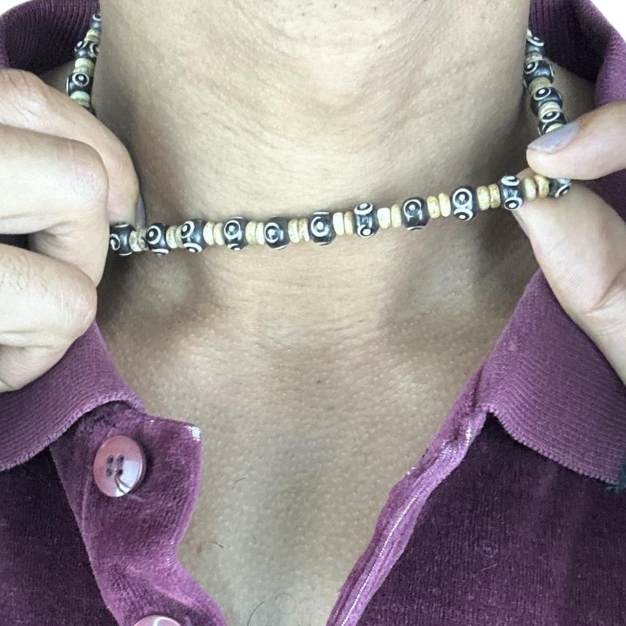 TIKI WOODEN BEADED NECKLACE