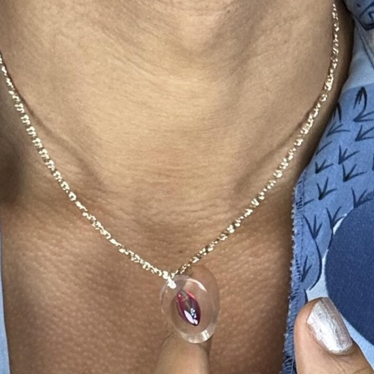 LUCITE ALIEN ROCK NECKLACE