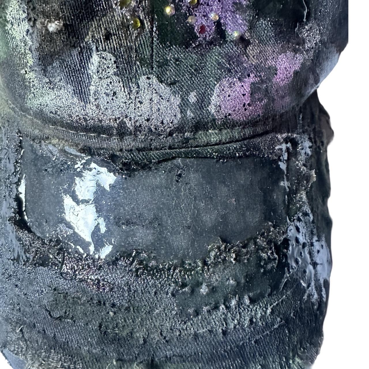 ASTROBOI* 'Lavender Stardust' Distressed Green Camouflage Rhinestone Hat