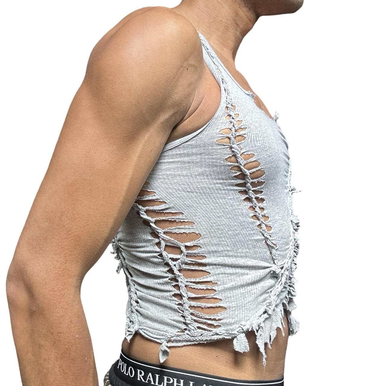 ASTROBOI* 'Fog' Gray Twist Braided Tank Top - right