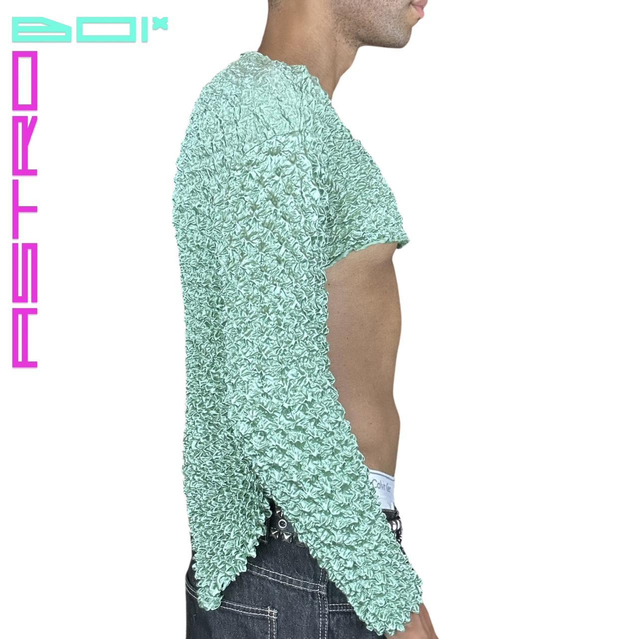 ASTROBOI* ASYMMETRIC POPCORN TOP _ SEA FOAM