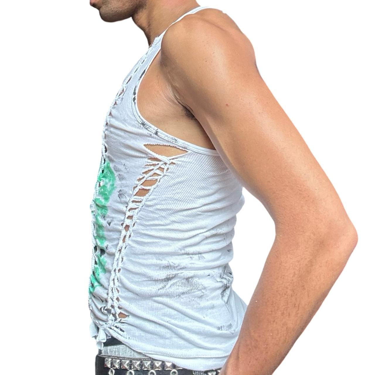 ASTROBOI* x Calvin Klein White Braided Twist Tank Top - left