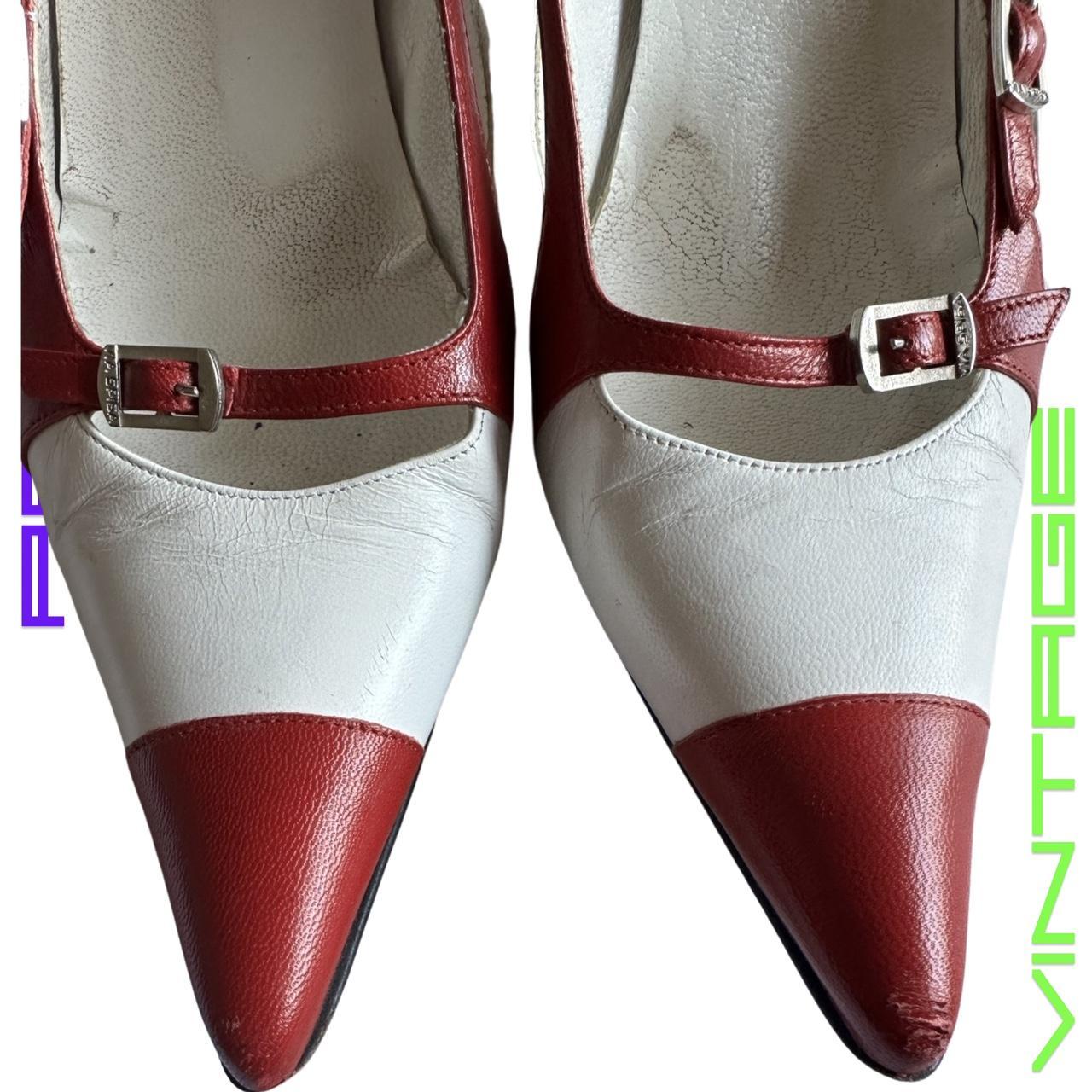 VIA SPIGA RED AND WHITE Y2K HEELS _ 8.5