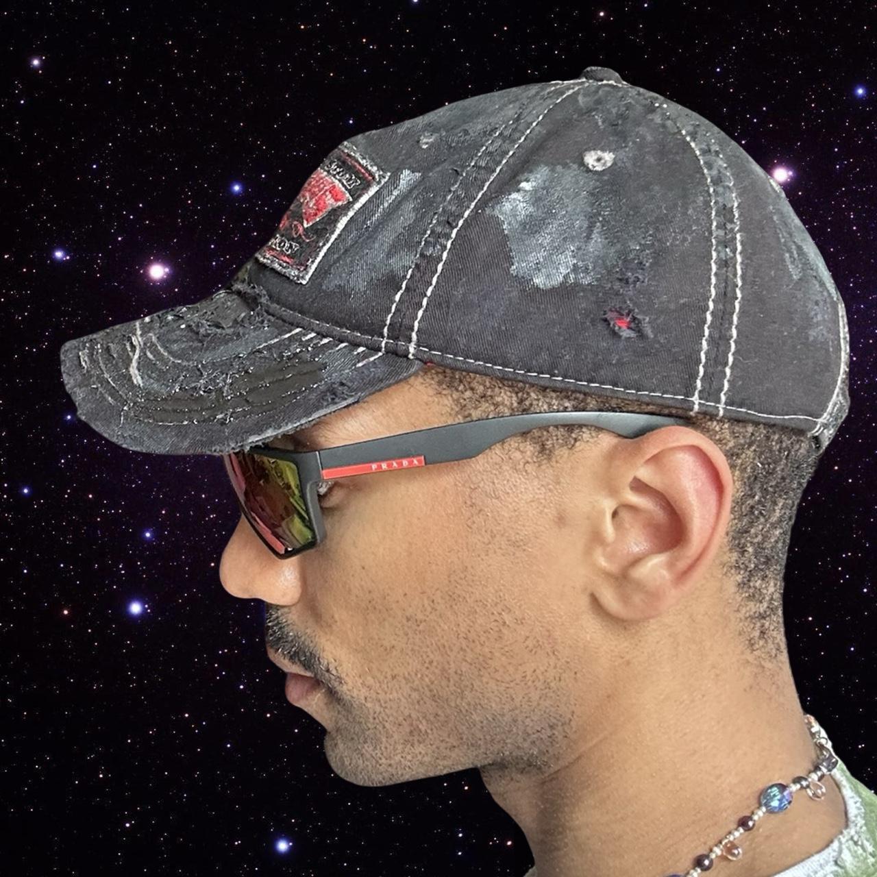 ASTROBOI* 'Goodguys' Black Distressed Resin Hat - left