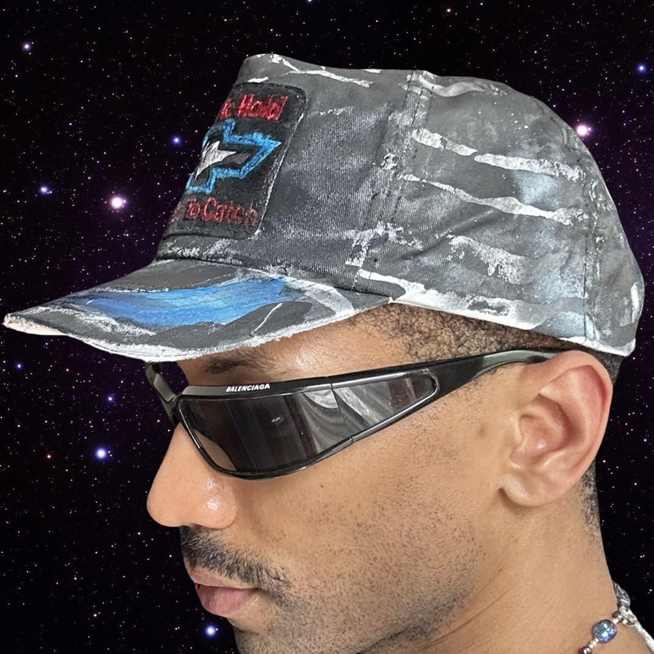 ASTROBOI* x Chevrolet Black & White Distressed Zebra Print Hat - left
