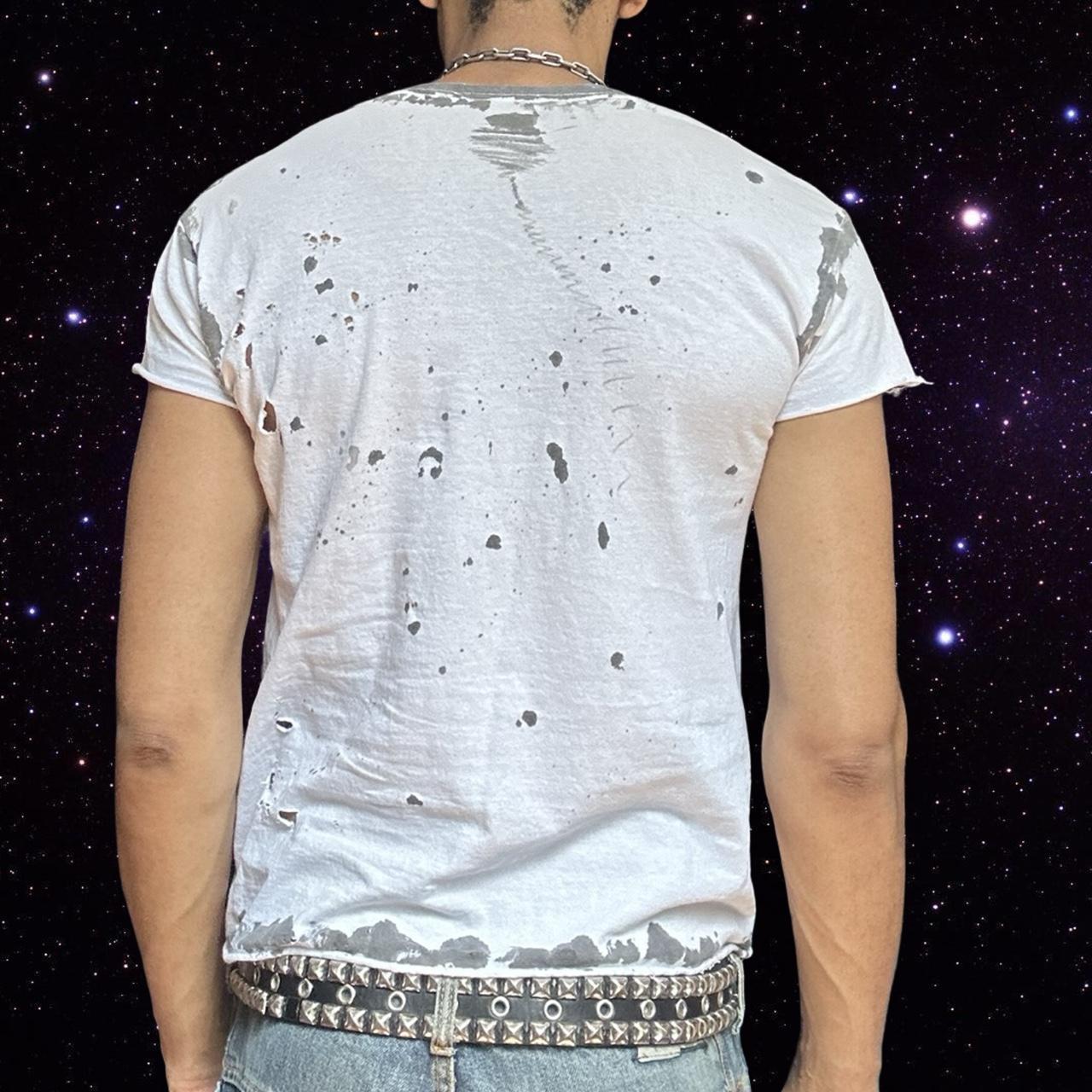 ASTROBOI* x Hanes White & Black Abstract Painted T-shirt – back