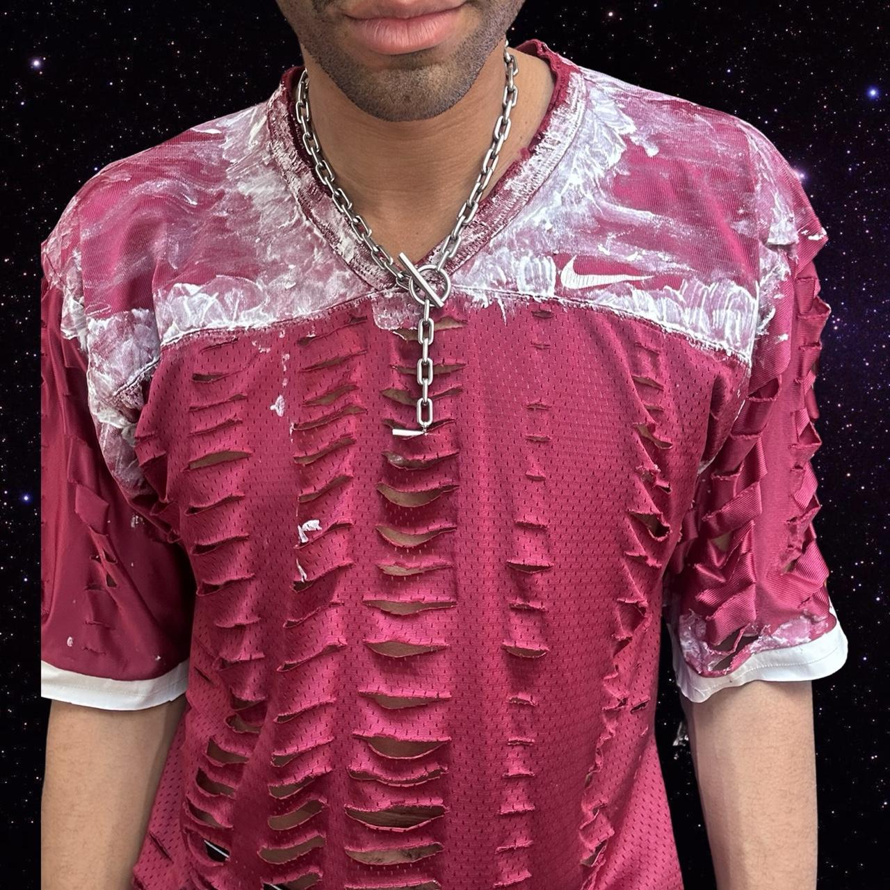 ASTROBOI* X Nike Maroon Mesh Painterly Jersey - front close