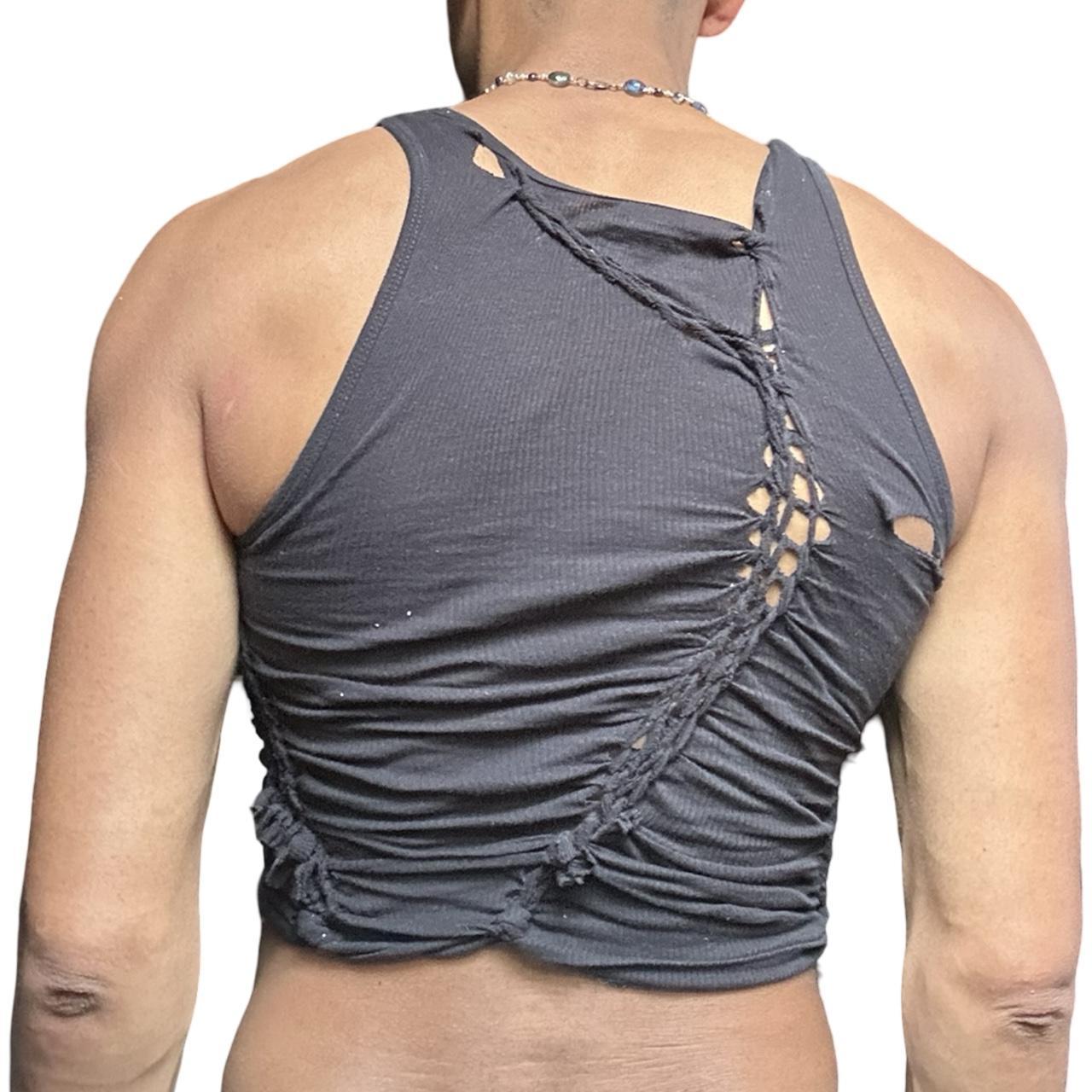 ASTROBOI* 'Obsidian' Black Braided Twist Tank Top - back