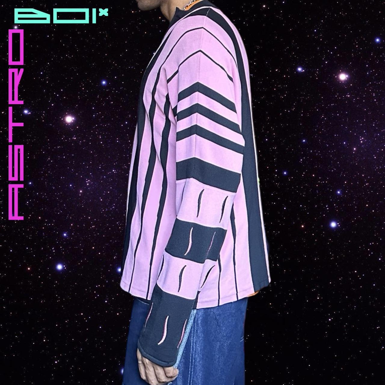 Kiko Kostadinov 2021 Hydra Pink/Black Striped Sweater