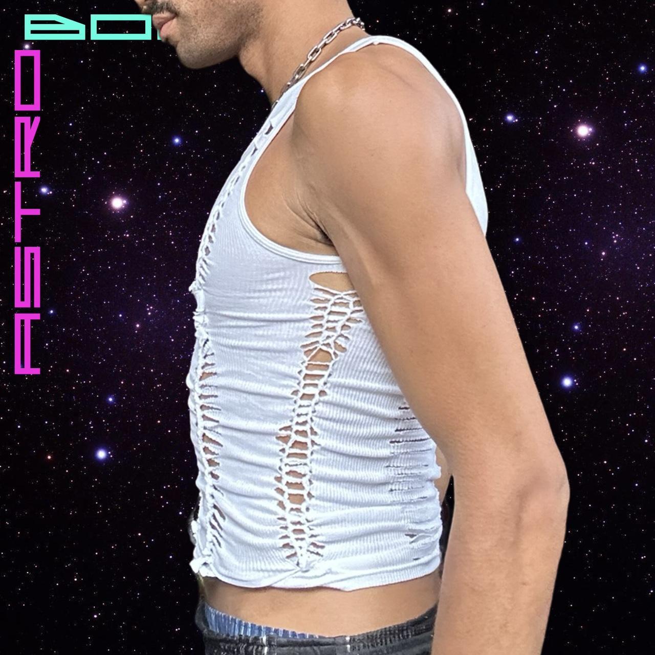 ASTROBOI* Custom Hanes 'Parting Ways' Ribbed White Tank Top - Medium