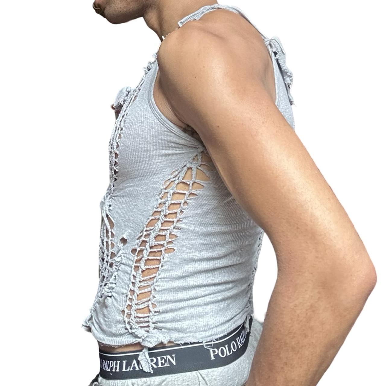 ASTROBOI* 'Smoke' Gray Braided Twist Tank Top – left