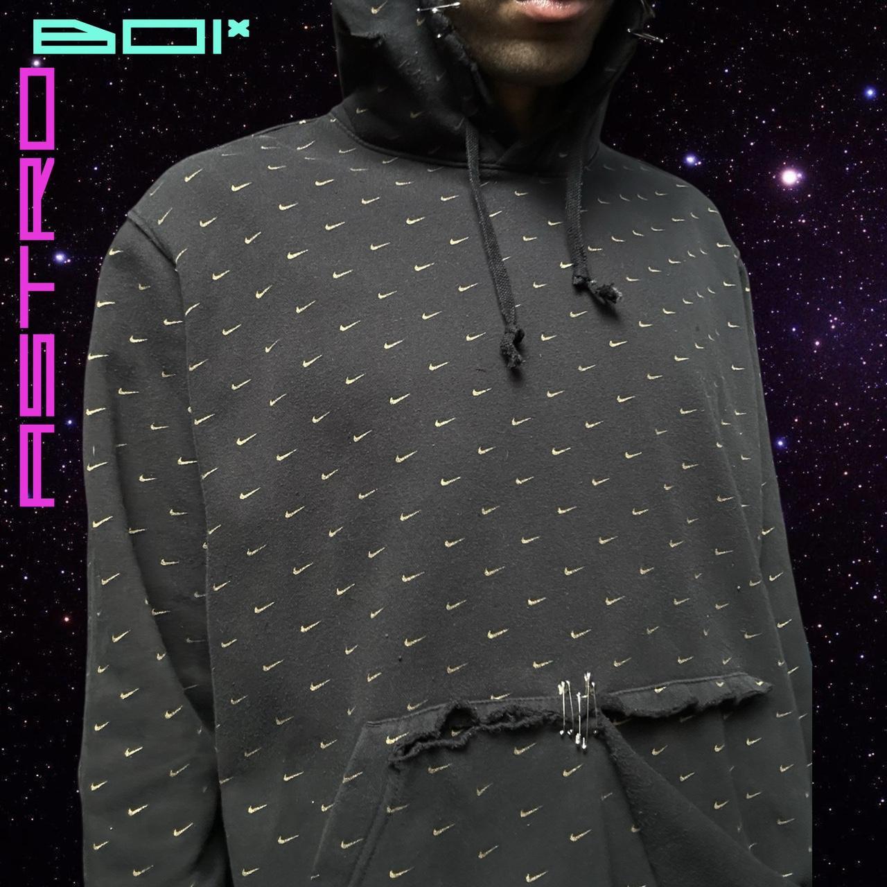 ASTROBOI* x Nike Custom 'Golden Swoosh' Deconstructed Punk Hoodie - XXL